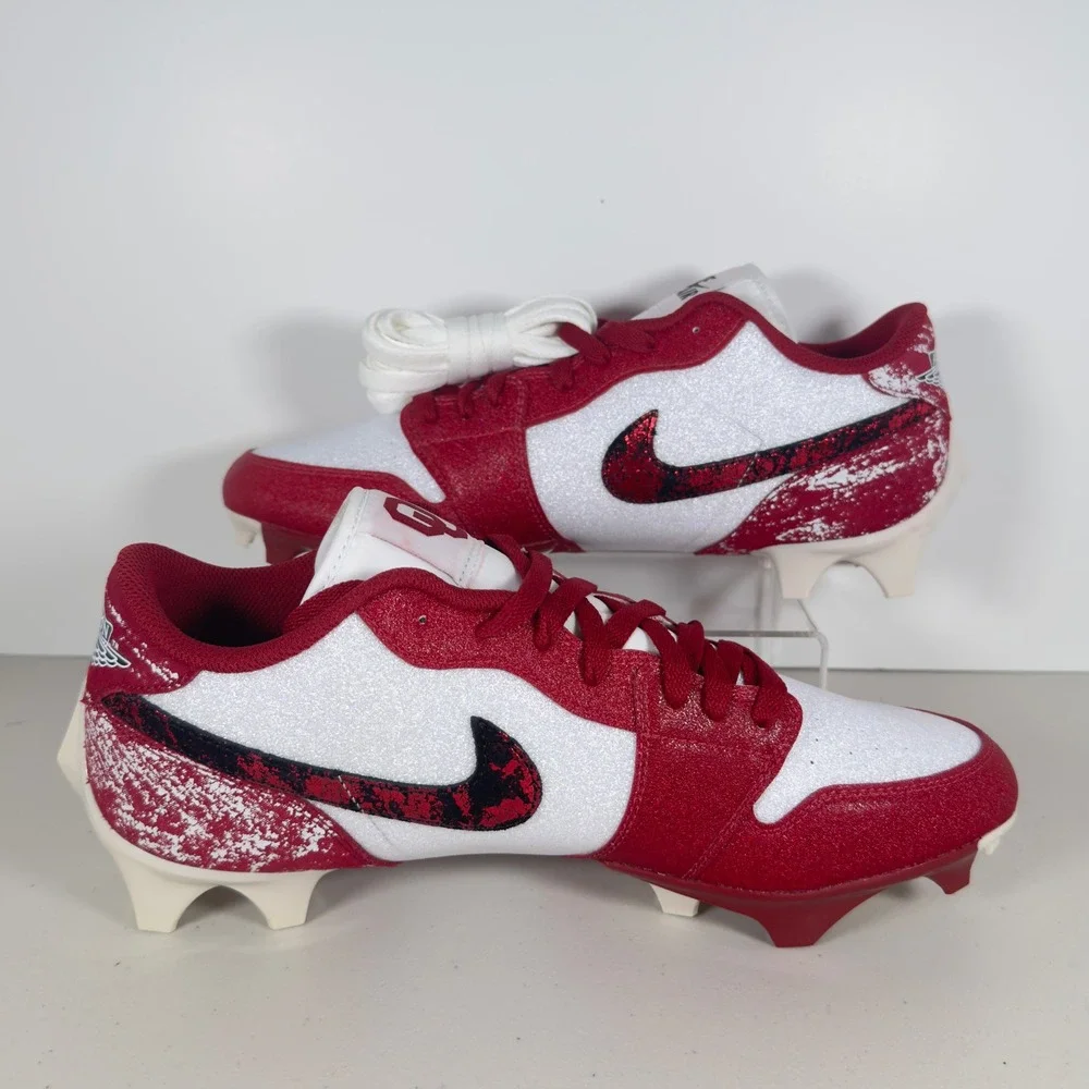 Jordan 1 Low Vapor Edge Oklahoma Sooners OU PE Football Cleats Mens Size 11